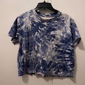WOMENS CROPPED TIE DYE HOLLISTER TSHIRT SIZE M